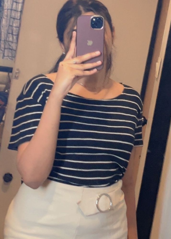 Striped Ribbed Tee