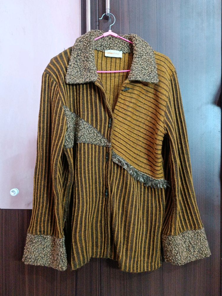 Unique Striped Textured Cardigan