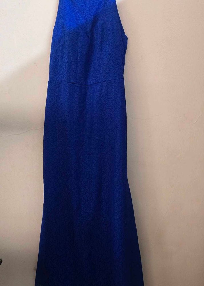 Elegant Royal Blue Lace Dress