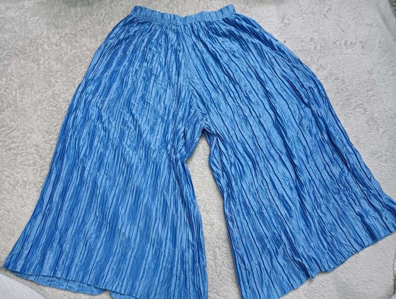 Blue Crinkle ❤️Wide Leg Palazzo Pants