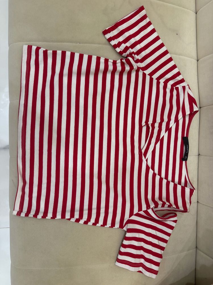 Red &amp; White Striped T-Shirt