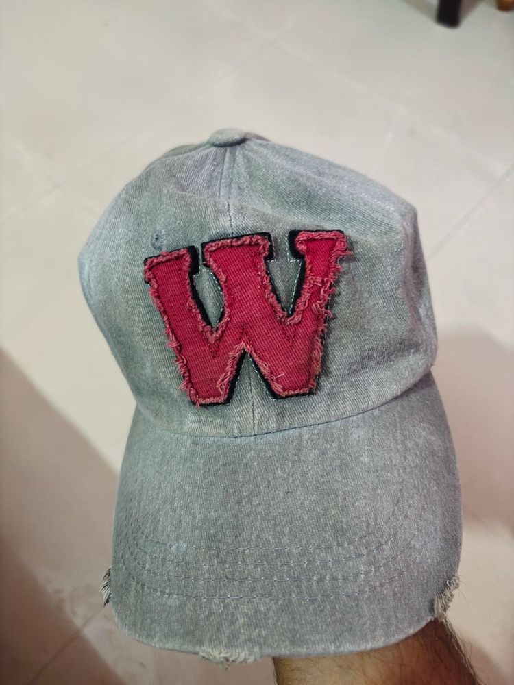 Denim Cap with "W" Logo