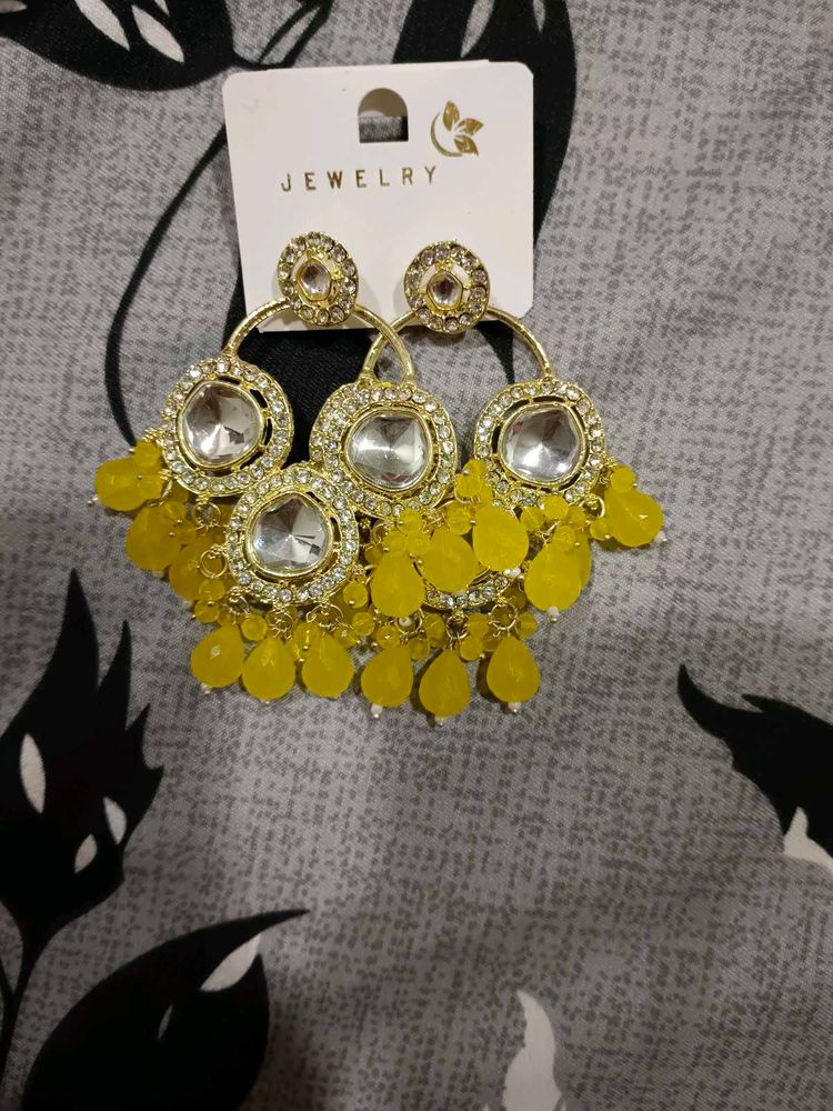 Stunning Yellow Dangle Earrings
