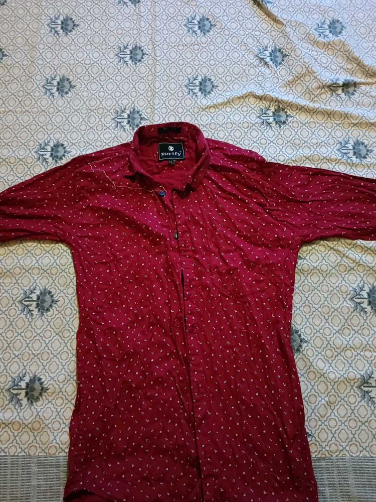 Stylish Red Printed Shirt