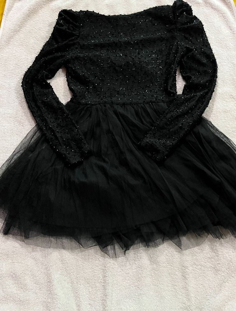 Sparkly Black Tulle Dress s,m fit