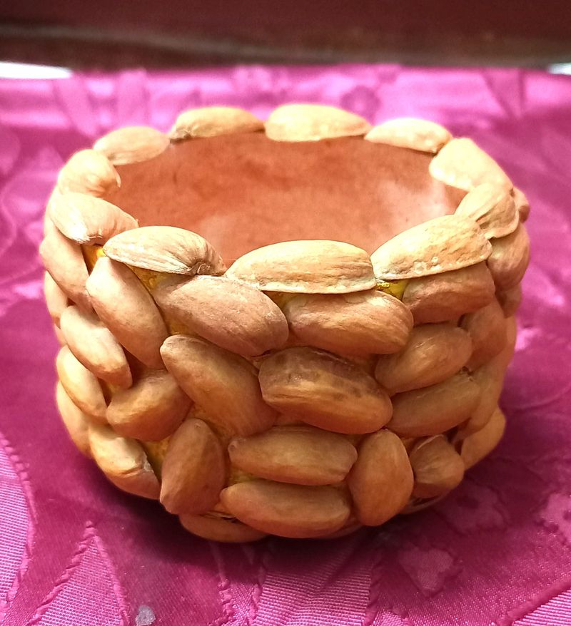 DIY Home Decor Bowl Made With Pista Shells