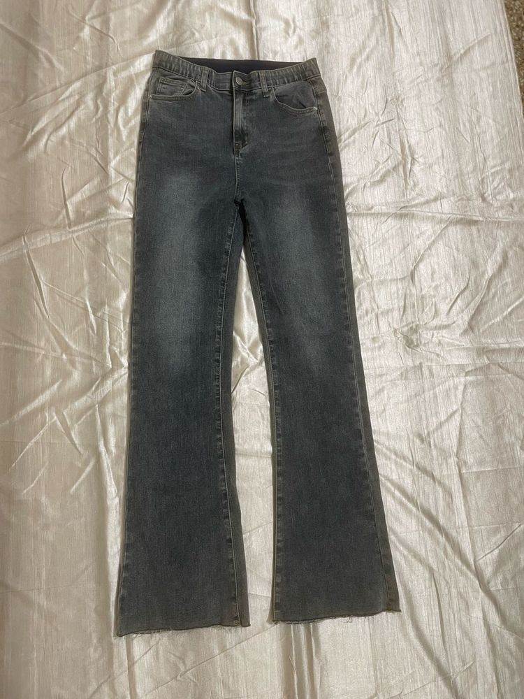 Grey Flare Jeans