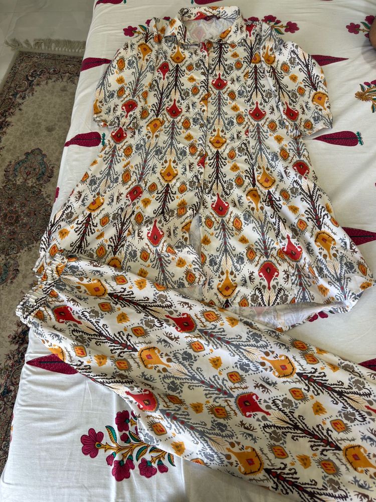 Elegant Printed Kurta and Palazzo Set