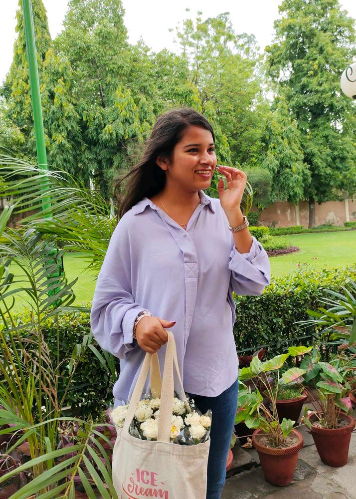 Lavender Oversized Button-Down Shirt
