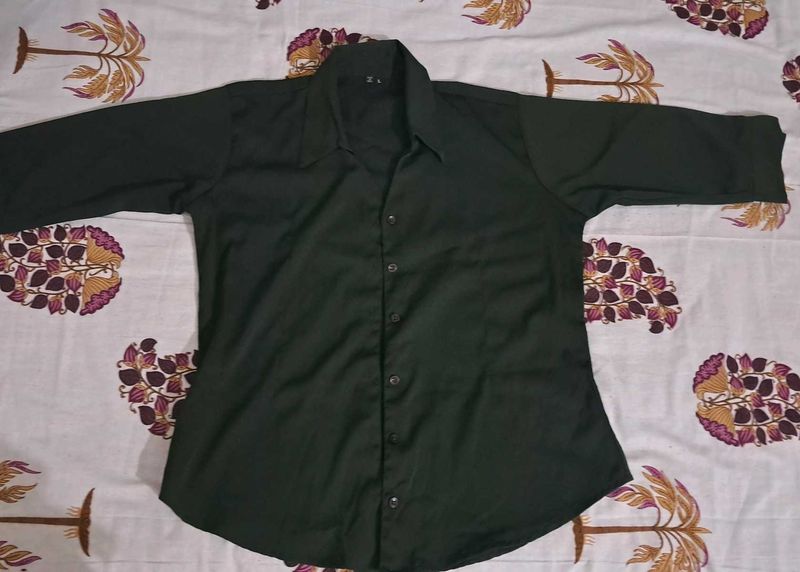 Dark Green Button-Up Shirt