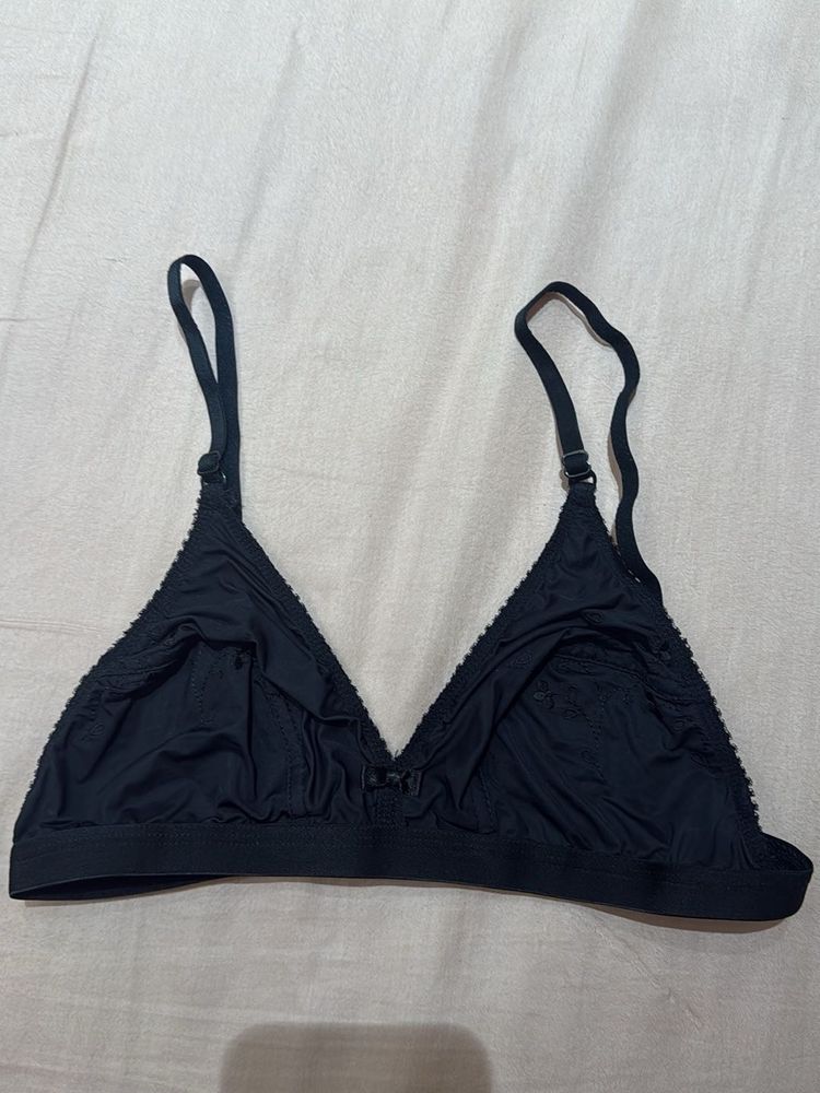 Comfortable Black  Triangle Bra for low back
