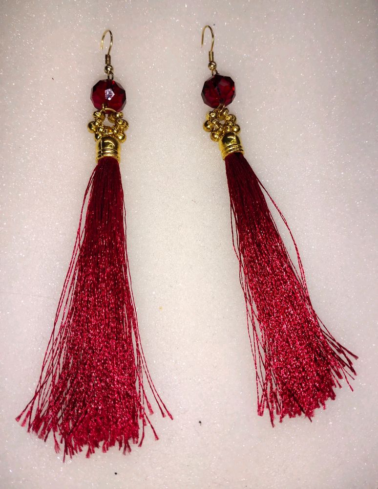 Long Silk Thread Earrings