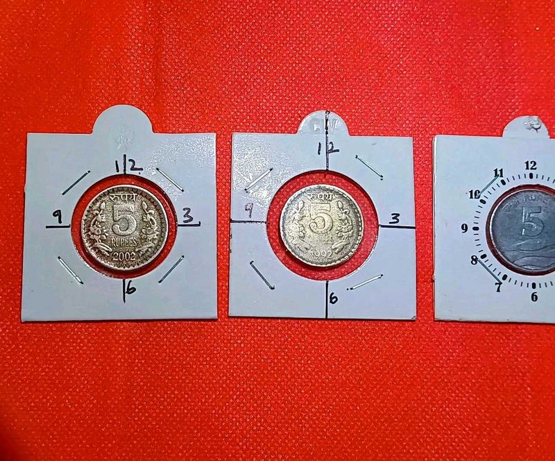 💥3 pcs 5 Rs Huge Rotation Error Coin💥