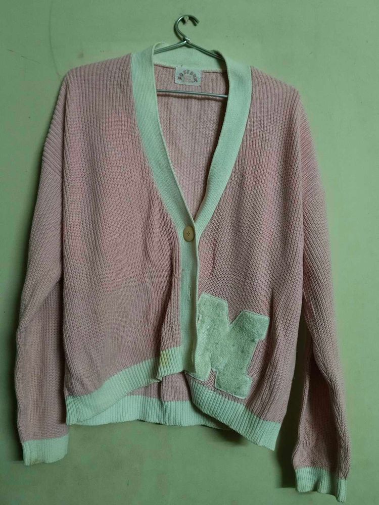 Pink Cardigan Sweater