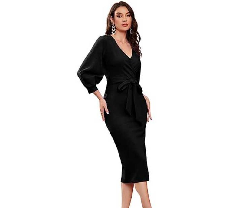Chic Black Wrap Dress