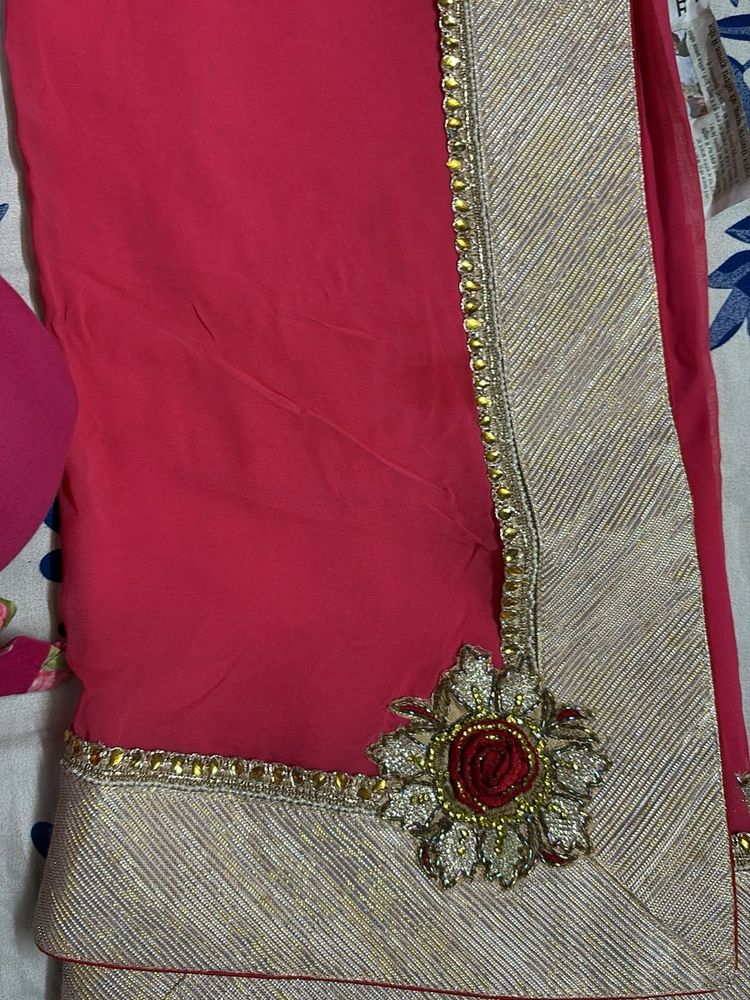 Pink saree for festivals