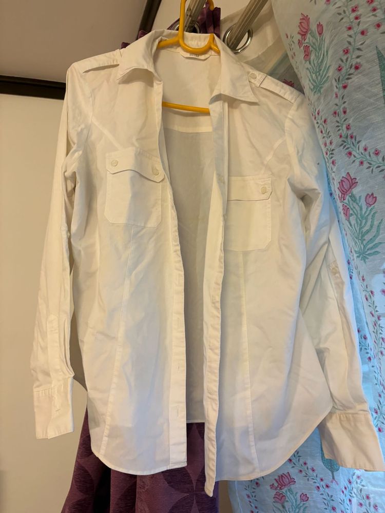 Solid white classic shirt