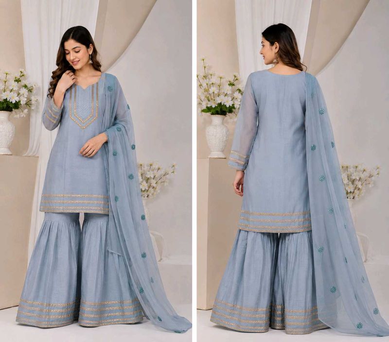 Elegant Kurta Set with Sharara