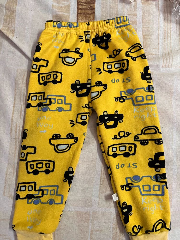 Cute Yellow Car Print Pants