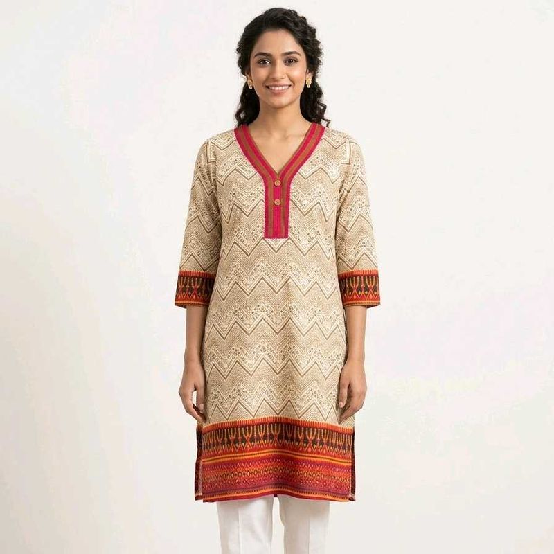 Boho Chevron Print Kurta