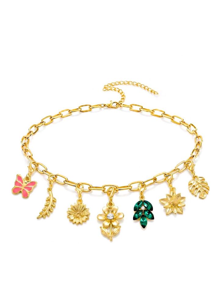 Gold Tone Charm Necklace