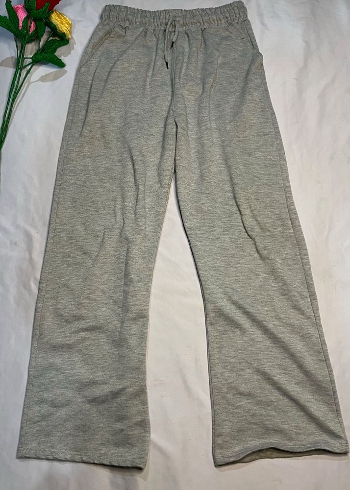Gray Wide Leg Sweatpants