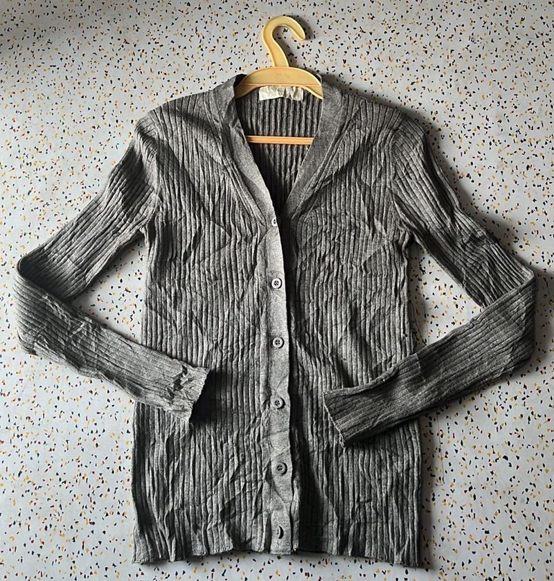 Grey Knitted Cardigan