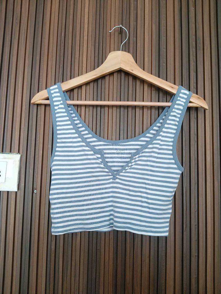 Striped Cropped Tank Top