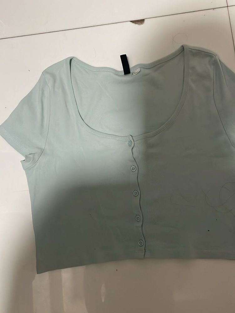 Cute Light Blue Crop Top