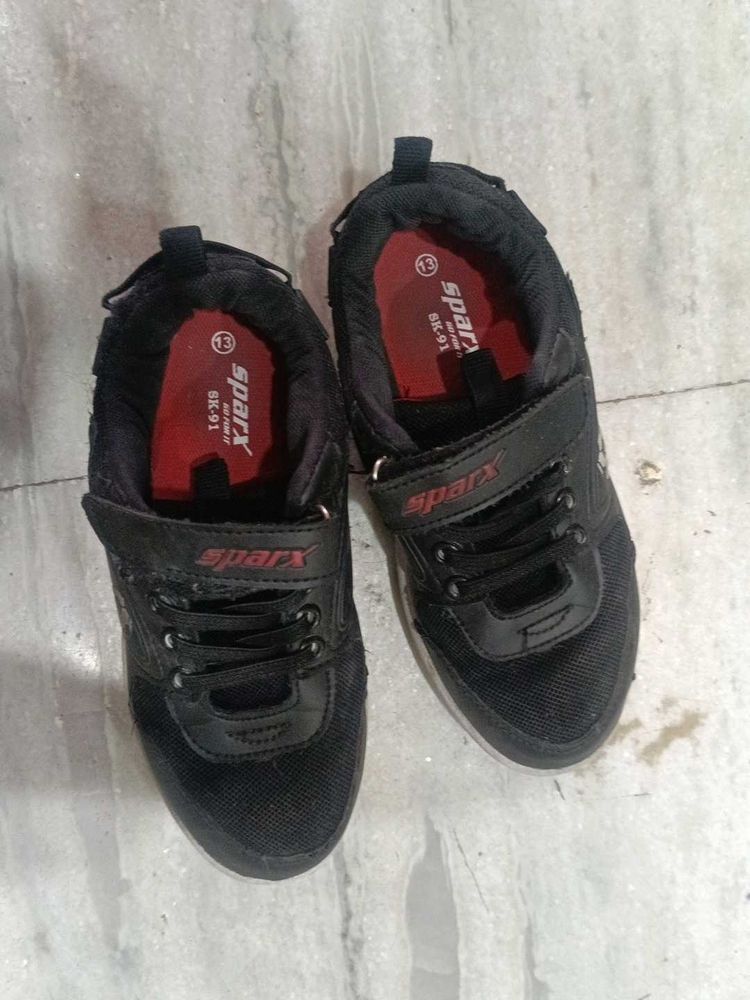 Sparx Black Sneakers