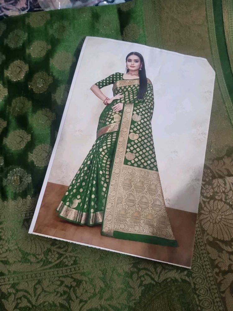 Elegant Green Banarasi Silk Saree