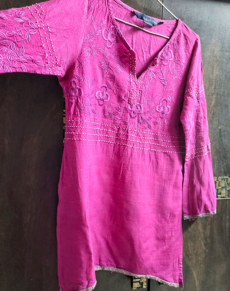 Short Sequenced And Embroidered Kurti
