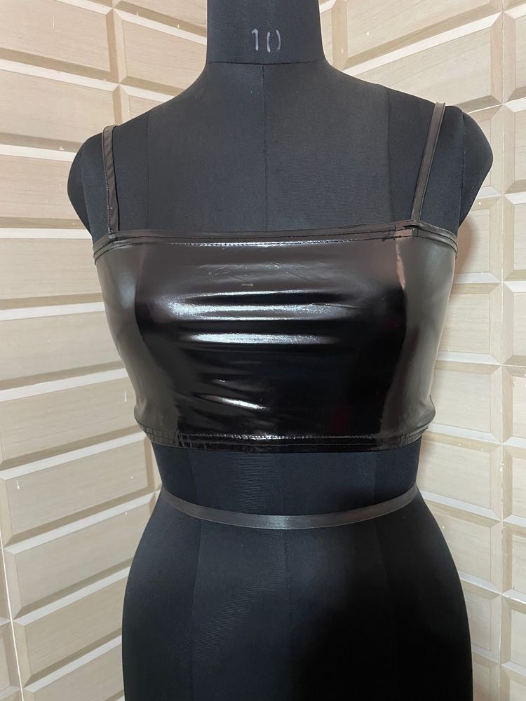 Faux Leather Crop Top