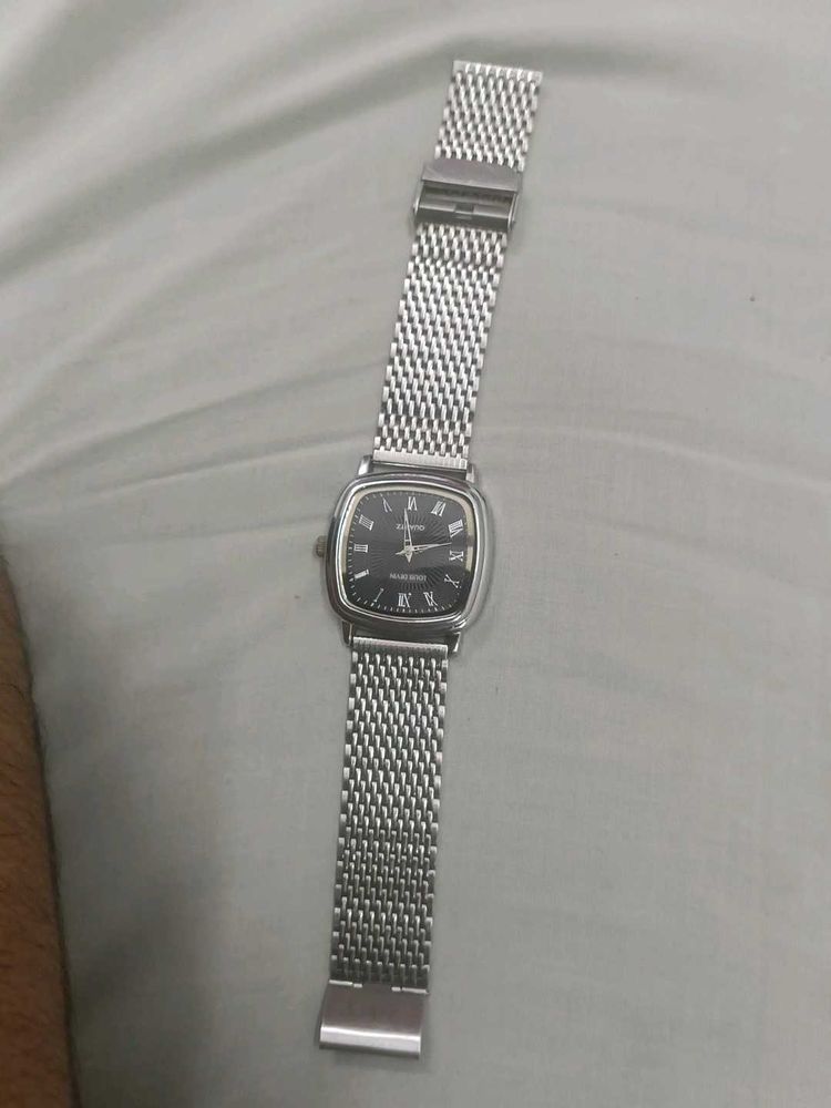 louis devin Classic Silver Mesh Band Watch