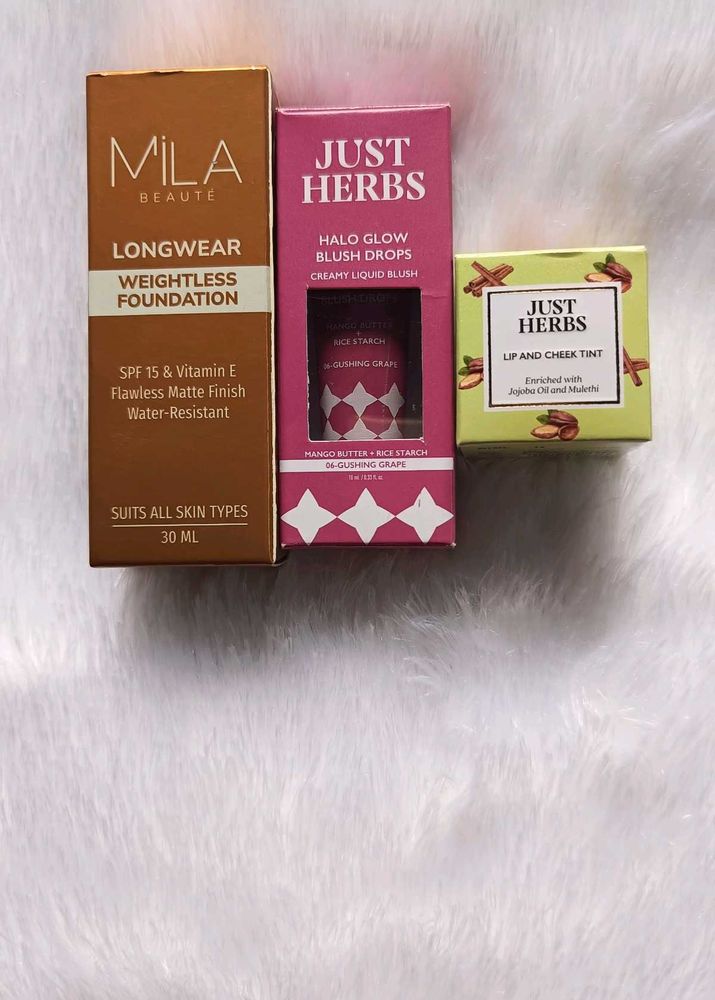 Mila Beaute Foundation &amp; Just Herbs Blushes