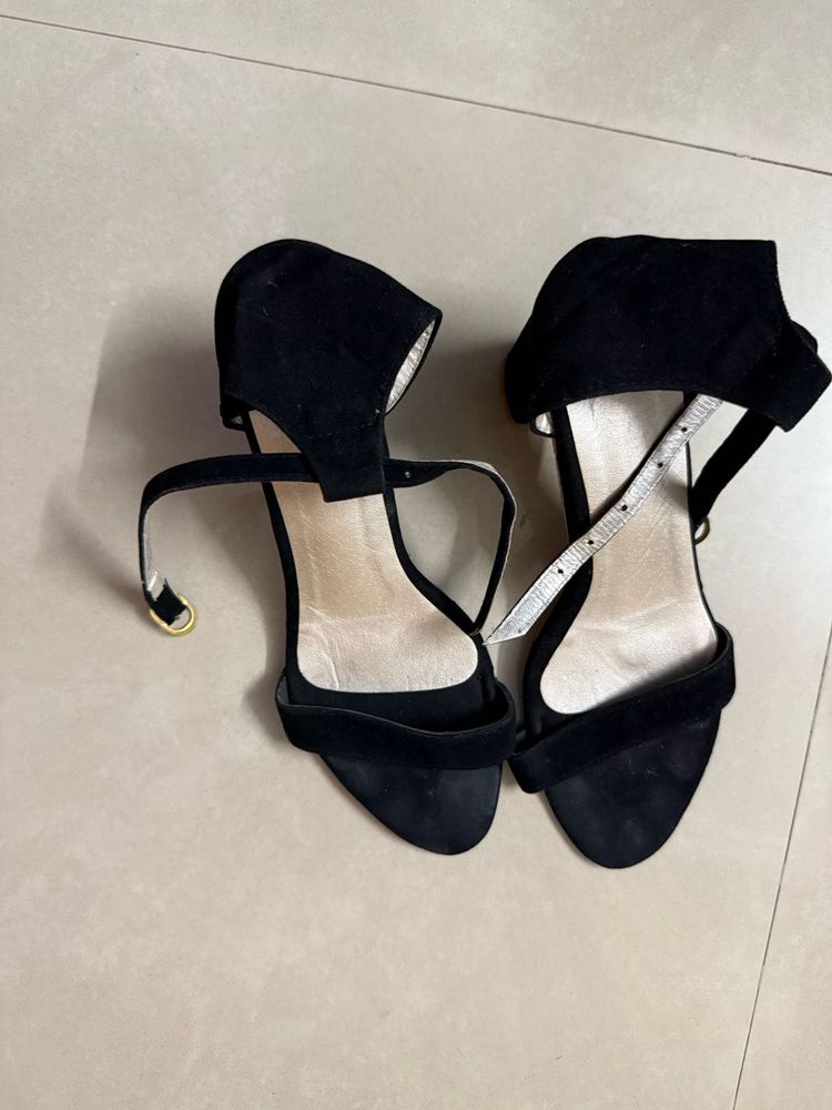 Black Ankle Strap Heels