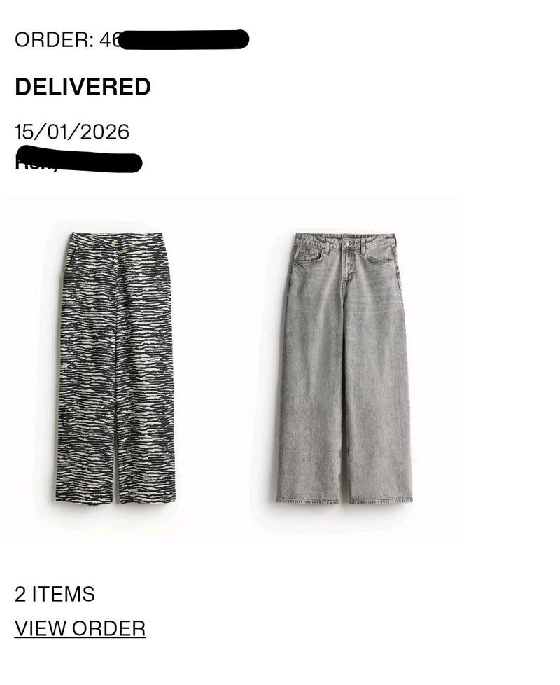 H&amp;M Grey Wide Leg Jeans