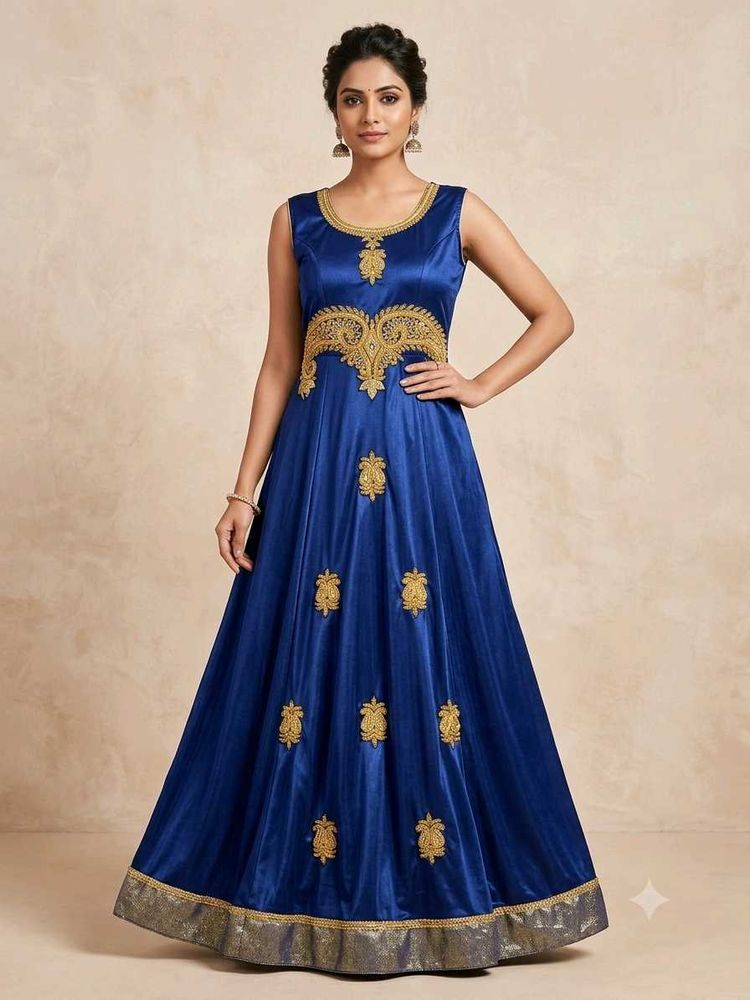 🤩Royal Blue✨ Embroidered Anarkali Gown👗