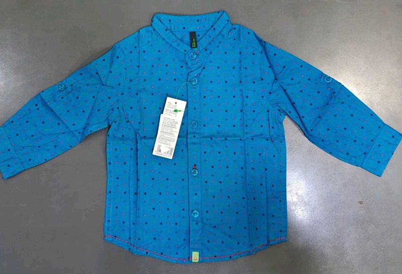 Boys Regular Fit Polka Print Casual Shirt