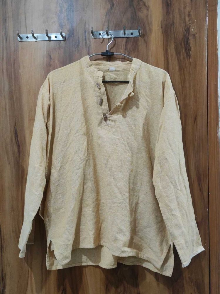 lemon yellow Cotton Kurta