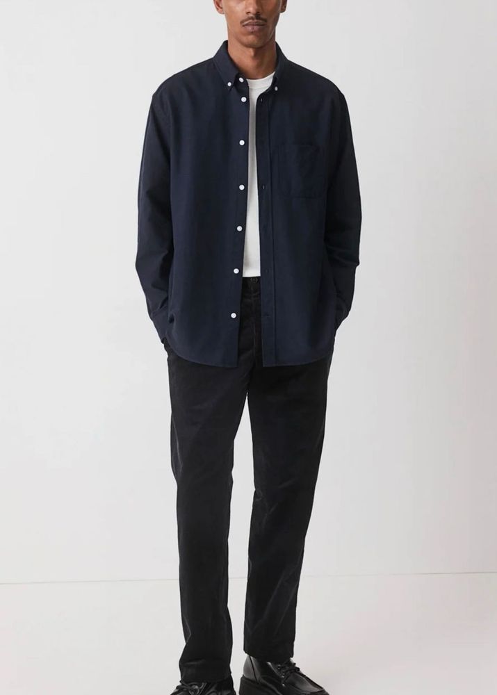 H&amp;M Men's Dark Blue Regular Fit Shirt