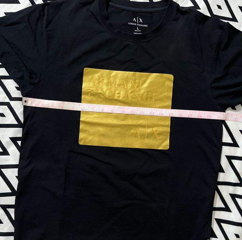 Armani Exchange Black Gold Logo T-Shirt