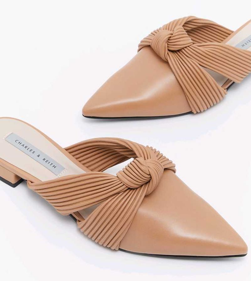 Charles &amp; Keith nude knotted Mules