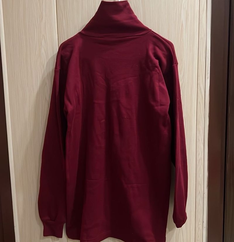 Maroon Turtleneck Top