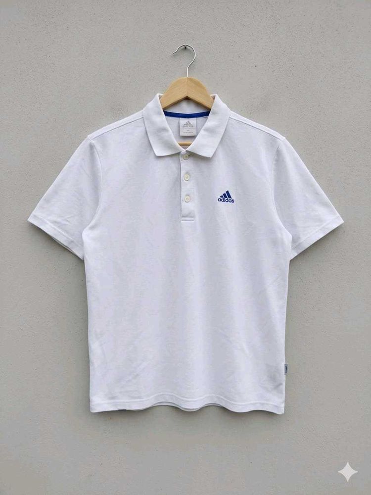 Adidas Men's White Polo T-Shirt