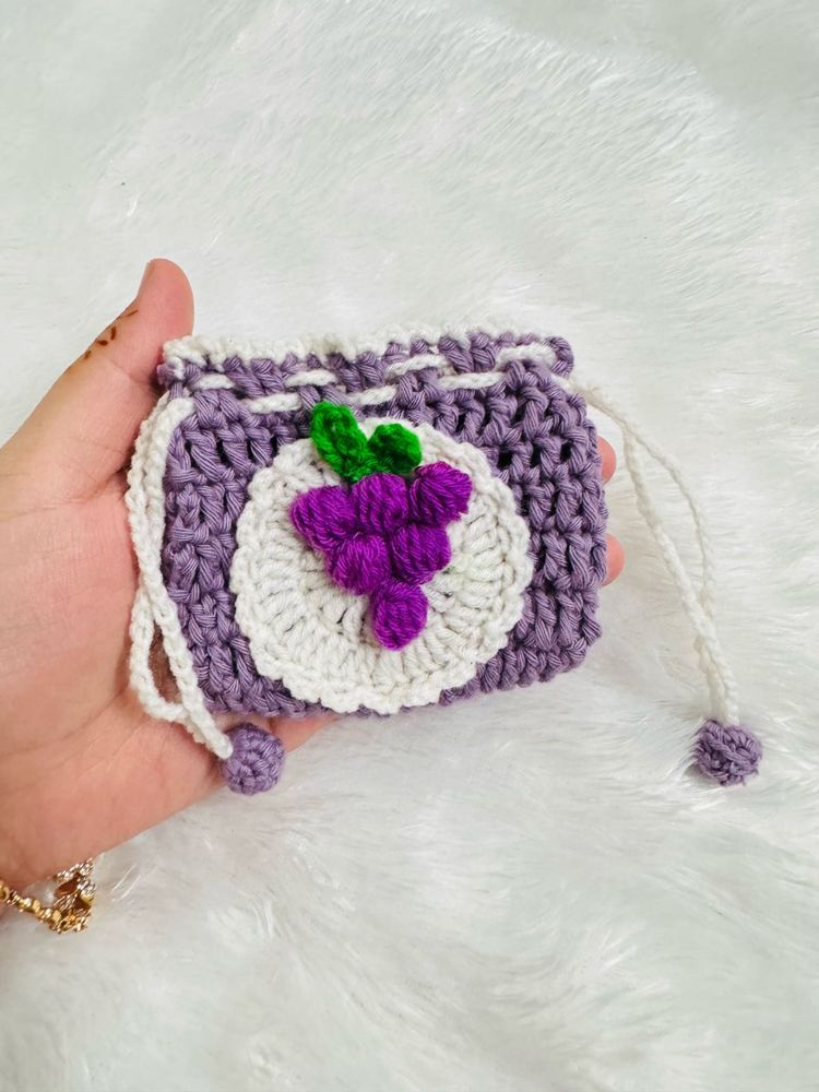 Crochet Grape Pouch potli