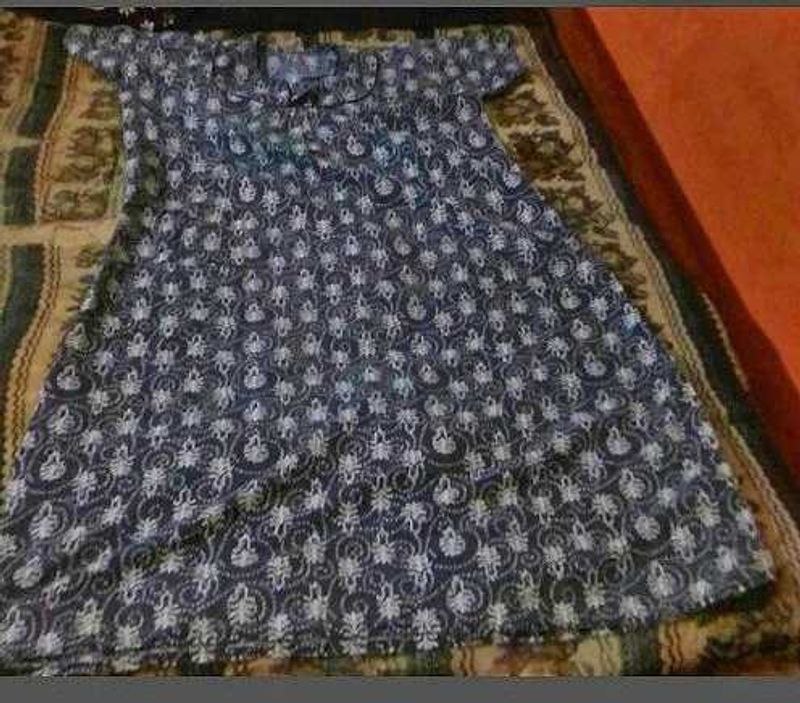 Nighty Grey White Print