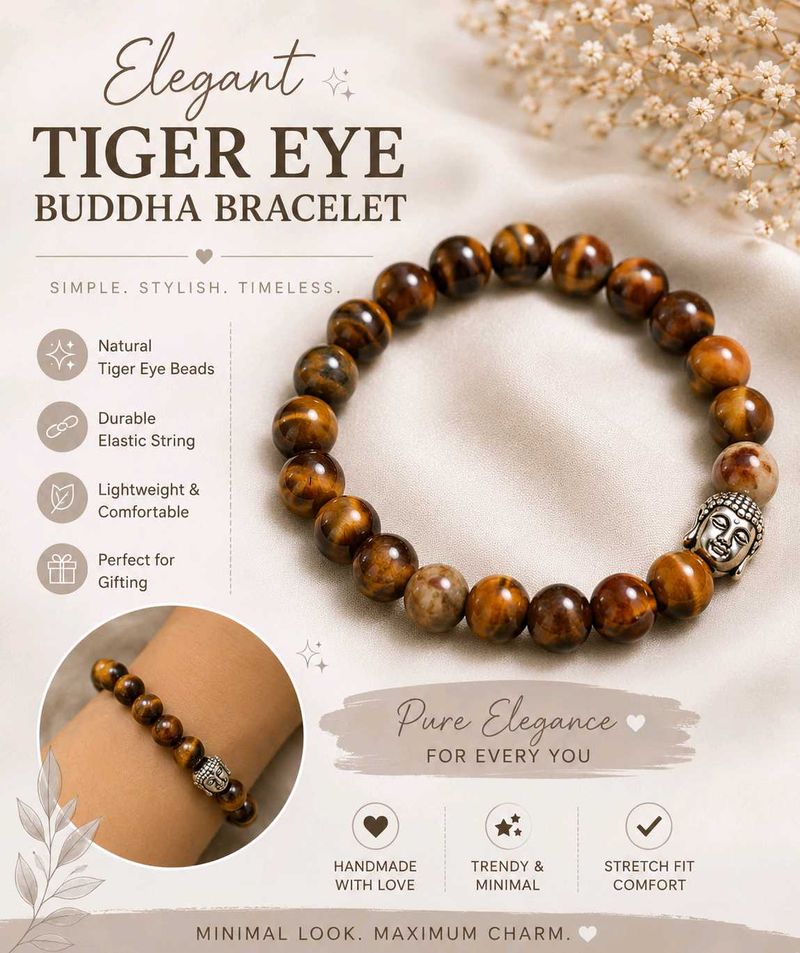 Elegant Tiger Eye Buddha Bracelet ✨