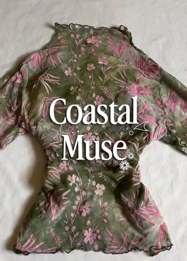 Sheer Floral Mesh Top