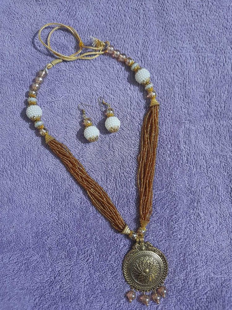 Ethnic Oxidised Pendant Necklace